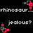 Pixelated black background with white text and pink square-based icons repeating in a pattern