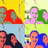Pixelated image with four distinct sections: red figure on yellow, pink figure on green, two people in blue and black, orange figure in blue.
