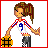 Animated contact sheet of a pixel art basketball player character with multiple frames showing motion and text panels, including a final pose with hearts.