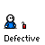Pixel art character in blue shirt with red candle-like object, showing multiple animation states including flame variations and question mark above head.