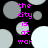 Black background with scattered gray and white circles; pink text reads 'the city is at war' in vertical alignment.