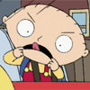 Animated cartoon character with large eyes and a mustache, wearing yellow shirt and red overalls, holding mouth open in two