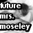 Black-and-white pixelated image with bold text overlays reading 'future', 'mrs.', and 'moseley 4ever' on the left, transitioning to 'my lover' in place of 'future' on the right.