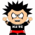 Pixelated cartoon character with spiky black hair and glasses on left, green text "Original Icons .com" on dark green background right, both in 50x50 pixel format.