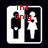 Three pixelated icons with black-and-white silhouettes of a man and woman, each with red text above them.