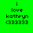 Green background displays four identical pixelated text blocks with 'i love kathryn <333333' text, one with a pink gradient overlay on the bottom-left block.