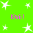 Green background with white star shapes and pink text reading "Kwii!" in four positions.