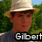 A four- shows a person in a light-colored hat and dark shirt against green foliage, with 'Gilbert' text below each