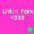Pixelated text 'Linkin Park' and '<333' appear on two colored backgrounds with a star symbol changing color between frames.
