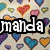 Pixelated image with 'mada' text in white block letters on black background, surrounded by colorful heart shapes.