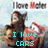 Animated buddy icon featuring a character with dark hair and red vehicle, displaying changing cyan text overlays across frames.
