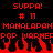 Red pixelated text and flames on black background with repeated 'SUPPA! # 11' and 'MANALAPAN MANALAPAN POP WARNEFPOP WARNEF' phrases.