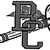 Pixelated grayscale icon featuring stylized interlocking letters R and C with decorative flourishes on a white background.