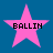 Four pink star-shaped icons with black text "BALLIN" on a blue background, arranged in a