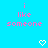 Pixelated text reads 'i like someone' in pink on a bright blue background with two white heart symbols below.