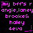 Pixelated text in bright pink on black background repeats 'my bff's r angie,laney brooke& haley 4eva' with small star-like dots and trailing ellipses.