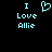 Pixelated cyan text and heart symbol on black background, with one version showing a heart icon replacing the word 'Love'.
