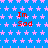 Blue background with repeating pink star pattern and red text "Im Sad" in multiple positions.