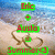 Pixelated beach scene with blue sky, sandy shore, and brown curved object; green rectangular text boxes display red letters 'Enc', '+', 'Austro', 'Summer<3'.