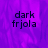 Purple background with dark text reading 'dark frjola' in four quadrants, one quadrant replaced by solid gray.