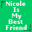 Green background with white pixelated text reading "Nicole Is My Best Friend" repeated in a pattern, each instance accompanied by small black and green star icons