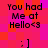 Pixelated text and emoticons on a red and pink checkered background with visible animation changes between frames.