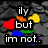 Pixelated image with text fragments and colored hearts over a dark background, transitioning to a lighter backdrop with additional text.