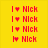 Yellow and blue pixelated with repeated red text and a person's photo below