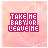 identical pink pixelated icons with text "TAKE ME BABY OR LEAVE ME" on a light pink background