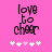 Pixelated text 'love to cheer' on pink background with white and light pink stars below, two variations of star arrangement visible.
