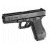 A pixelated handgun icon on a white background with green text reading "Original Icons .com" on the right side.