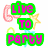 Pixelated green and pink text phrases on white background with faint pastel shapes, each phrase in stacked blocks.