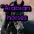 six horse-themed images with overlaid text in various colors and fonts, each depicting a different horse pose or background