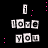 Black background with pink dots and text "I love you" in white block letters, animated with changing star and heart symbols.