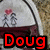 A static image of a shoe with a cartoon couple under a heart, overlaid by red text reading "Doug".