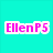 A static buddy icon with a cyan background and pink text reading 'EllenP5' on the left, next to a pixelated portrait of a person with curly brown hair.