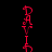 Red stylized text 'DAV' vertically aligned with pink horizontal bars on black background, animated to shift position across frames.