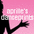Pixelated pink background with black silhouette of a person dancing, displaying text 'aprille's danceprints' on left and 'competition team '07' on right.