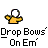 A pixelated character in yellow clothing with a white head performs sequential bowing motions against a gray background, accompanied by text below.