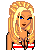 Pixel art of a blonde woman in red and white top with blue jeans, text below reads 'I'M NOT SHORT U'RE JUST TALL' in red block letters.