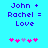 Pixelated text and heart symbols on a cyan background with animated pink hearts changing position.