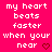 Pixelated text on bright pink background with two identical heart symbols, each heart changing color between white and red.