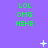 Purple background with green text and white pixelated symbols in a pattern