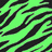 Six distinct zebra-stripe patterns in green, white/black, purple, yellow, blue, and gray arranged in a