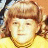 A 3x3 contact sheet of an animated AIM buddy icon showing a young girl's face on the top-left frame and repeated "how rude!" text in green/purple pixelated letters across other frames.