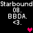 Pixelated text and heart symbols on black background with two distinct heart colors in different frames.