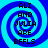 Four identical blue and cyan spiral-patterned icons with black text reading 'ALI AND JULIA ARE BFFLS' arranged in a