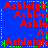 Red text spelling "Ashleigh" in multiple truncated forms on a blue background with green dotted borders, displayed in a