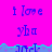 A static image with a bright pink background displaying repeated text "i love yba" in blue pixelated font, with cyan and purple glitch effects along the bottom edge.