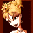 Pixelated cartoon character with blonde hair and green eyes on left, next to green background with "Original Icons .com" text in bright green pixel font on right.